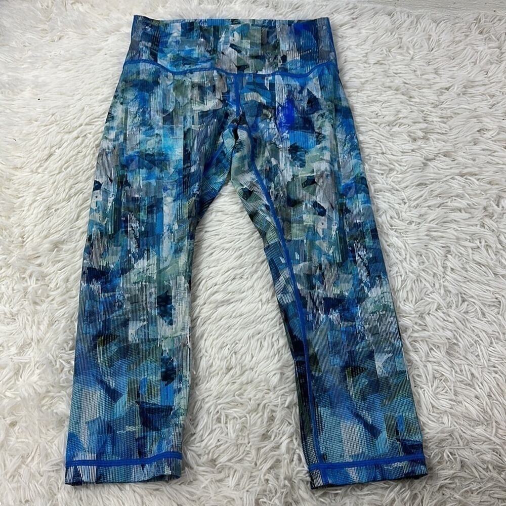 Lululemon Wunder Under Crop (Hi-Rise) 21" Sun Dazed Multi Blue